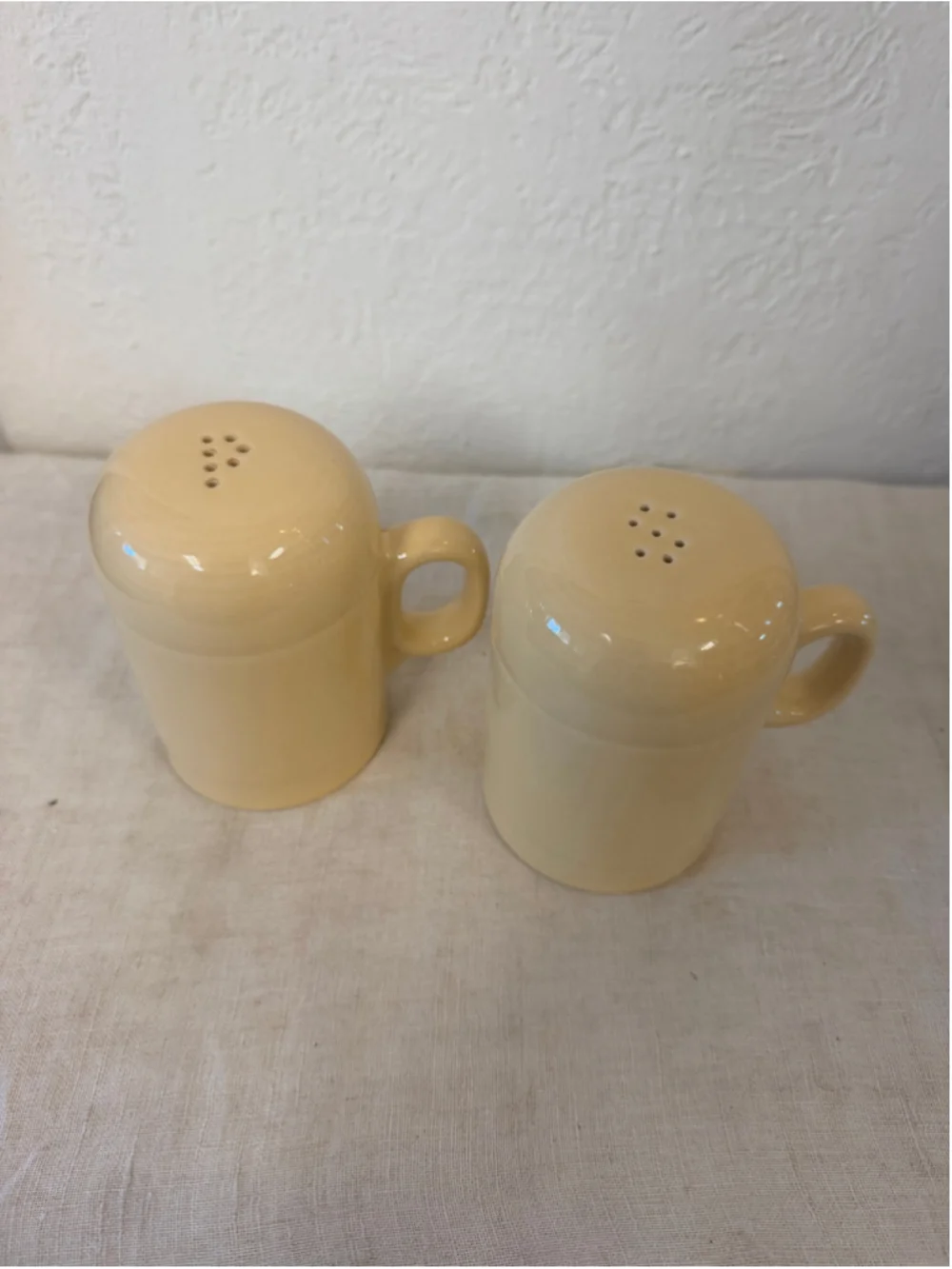 Fiesta Fiestaware Salt and Pepper Shakers Stovetop Rangetop Yellow Retired